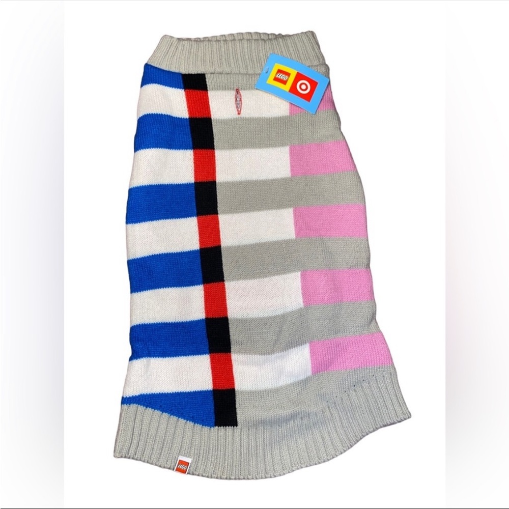 Official LEGO Collection Dog Color Block Striped Sweater - Size Medium NWT - Picture 3 of 9
